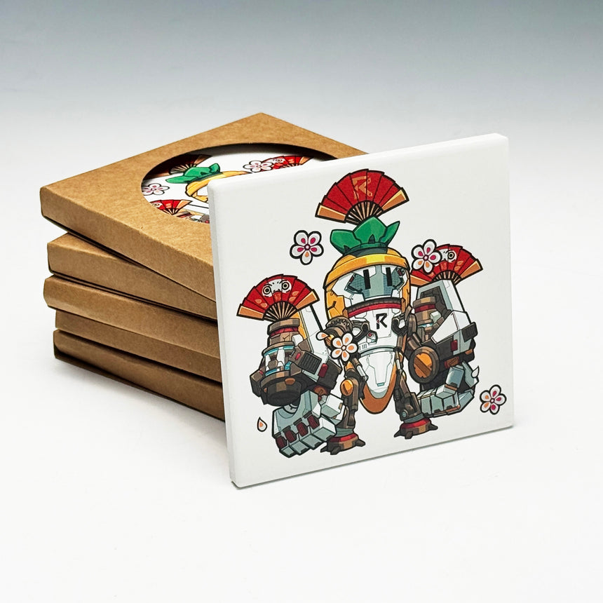 Free Gift Over $100 - Robot Kai Mr. Radish New Year Ceramic Coaster