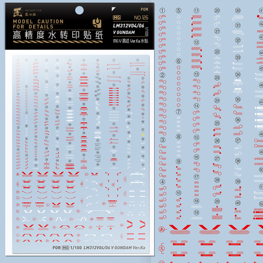Artisan's Club MG LM312V04/06 V Gundam Water Decal-0