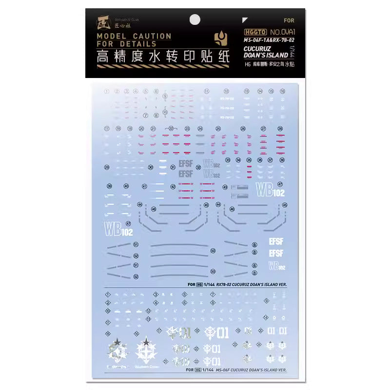 Artisan's Club HGGTO MS-06&RX-78 Cucuruz Doan's Island Water Decal-0