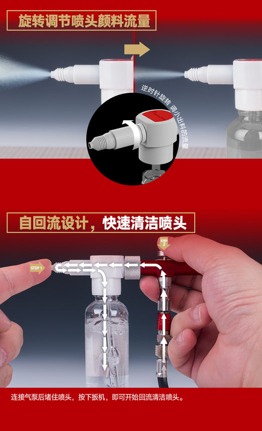 HM-160 Modular Wash Free Airbrush Kit-6