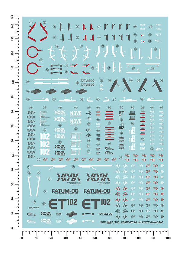 Artisan's Club MG Justice Gundam Water Decal-1