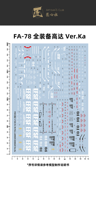 Artisan's Club MG Full Armor Gundam Ver.Ka Water Decal-1