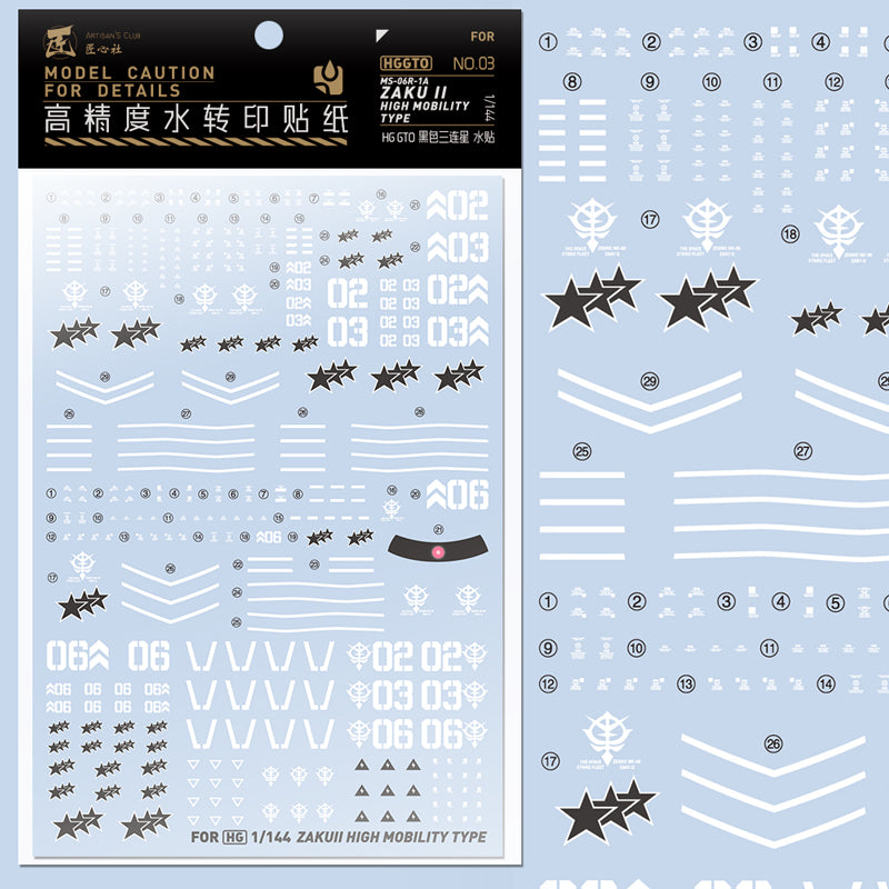 Artisan's Club HGGTO Zaku II High Mobility Water Decal-0