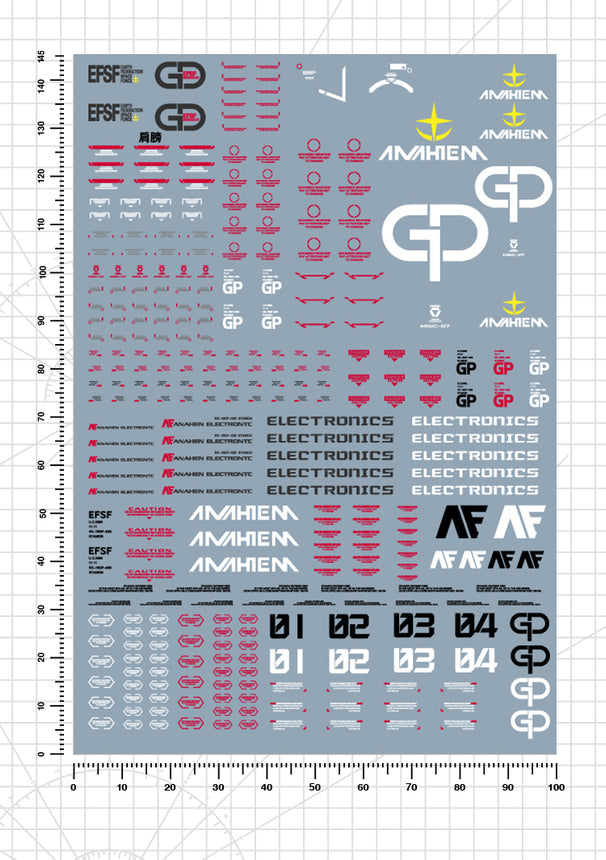 Artisan's Club MG Gundam RX78 GP01Fb Water Decal-1