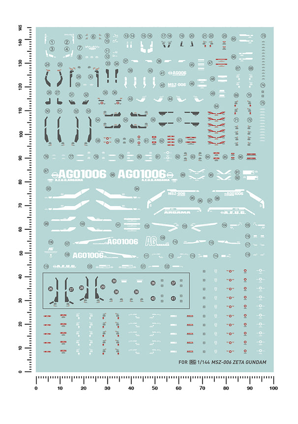 Artisan's Club RG 10 Zeta Gundam Water Decal-1