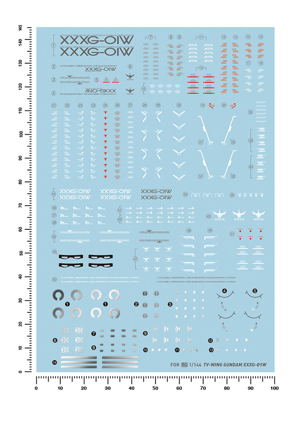 Artisan's Club RG 35 Wing Gundam Water Decal (Silver)-1