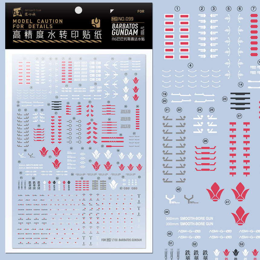 Artisan's Club MG Gundam Barbatos Water Decal-0