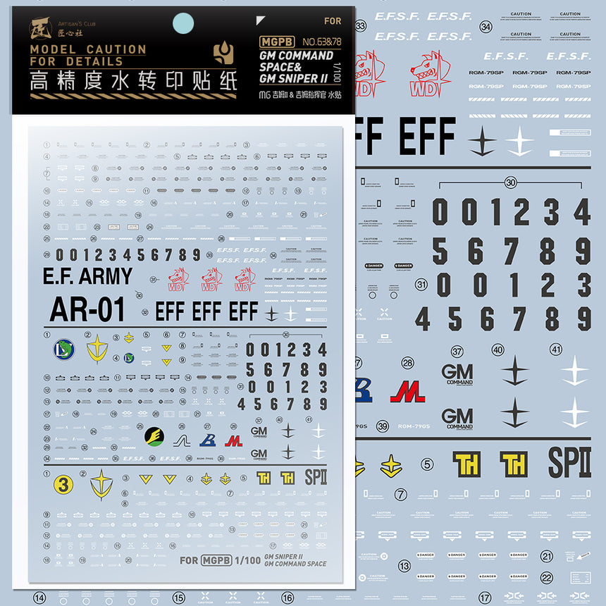 Artisan's Club MG GM Custom & GM Sniper II Water Decal-0