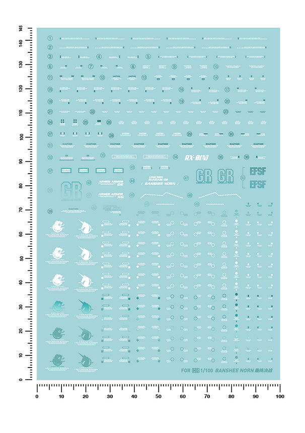 Artisan's Club MG RX-0 Unicorn Gundam 02 Banshee (Final Battle Ver.) Water Decal-1