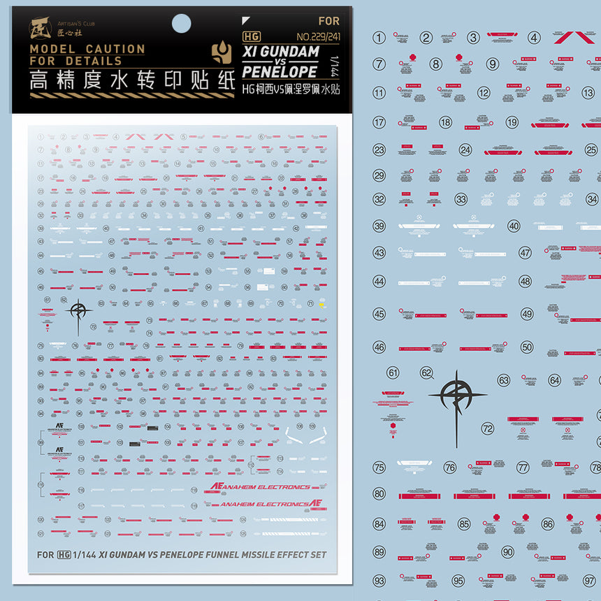 Artisan's Club HGUC Xi Gundam VS Penelope Set Water Decal-0