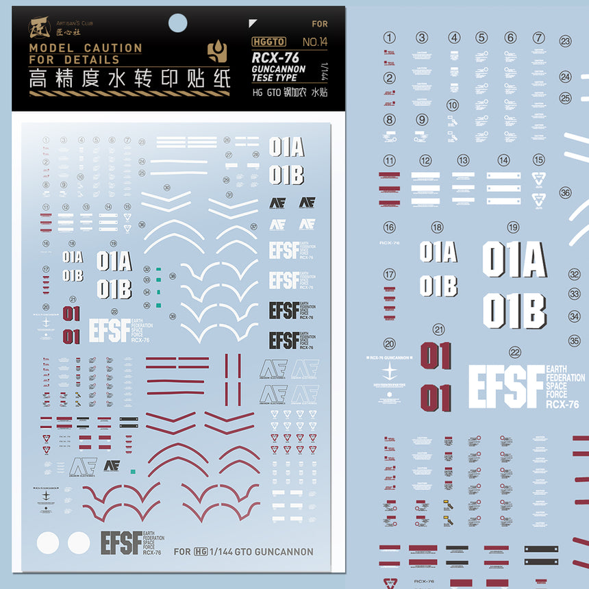 Artisan's Club HGGTO Guncannon High-mobility Water Decal-0
