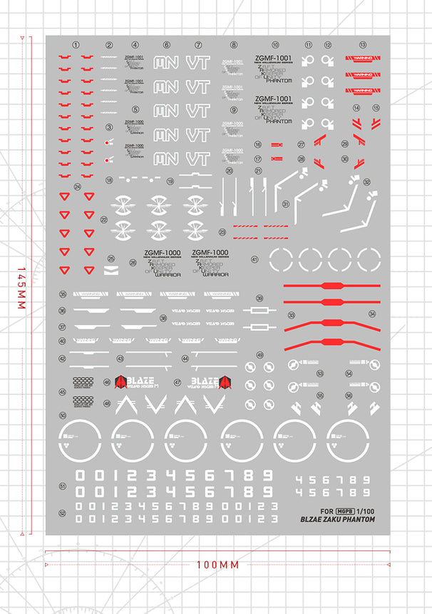 Artisan's Club MG Blaze Zaku Phantom Water Decal-1