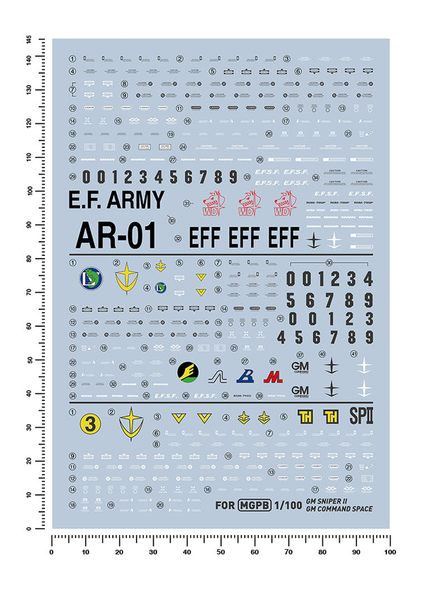 Artisan's Club MG GM Custom & GM Sniper II Water Decal-1