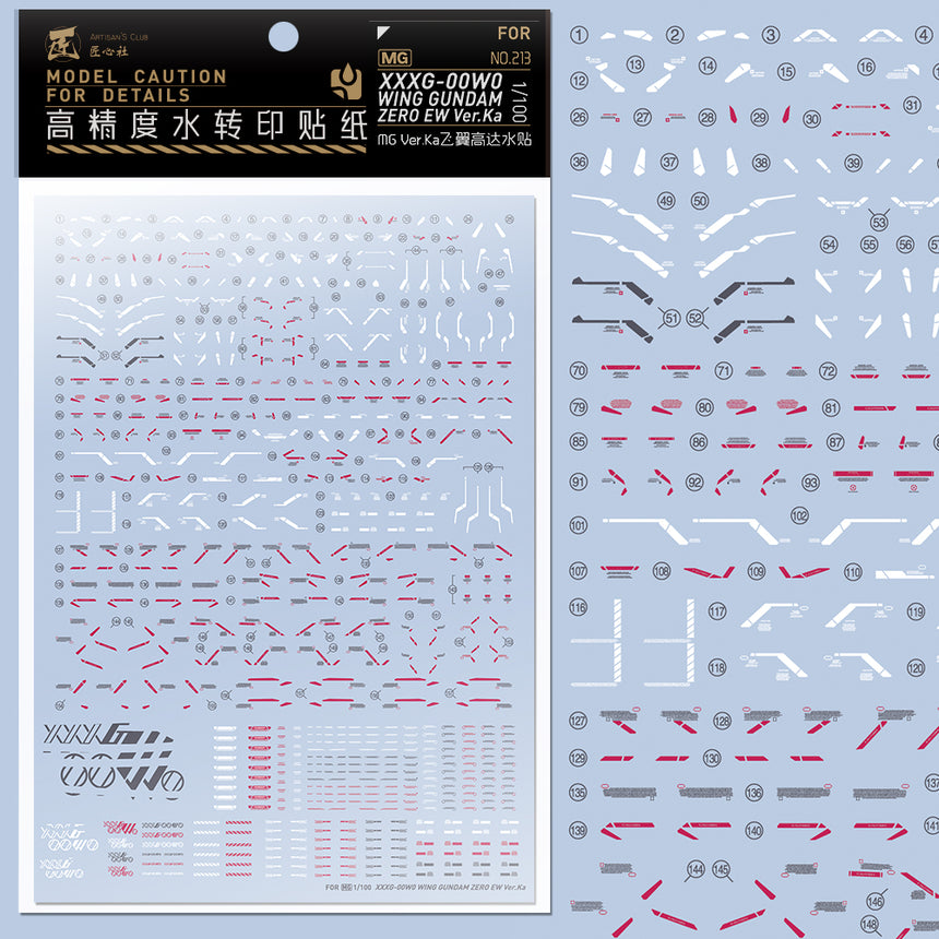 Artisan's Club MG Wing Gundam Zero EW Ver.Ka Water Decal-0