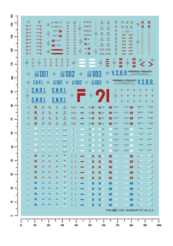 Artisan's Club MG Gundam F91 Water Decal-1