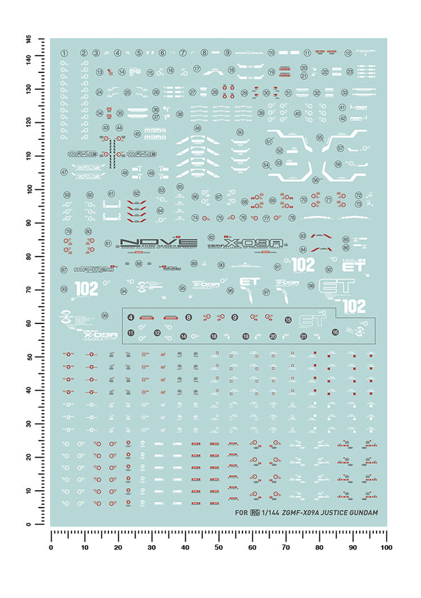 Artisan's Club RG 09 ZGMF-X09A Justice Gundam Water Decal-1