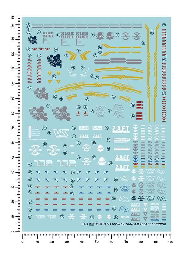 Artisan's Club MG GAT-X102 Duel Gundam [Assault Shroud] Water Decal-1